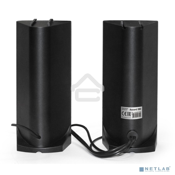 Саундбар-акустическая система 2.0 ExeGate EX289681RUS Accord 280 питание USB, Bluetooth, 2х3Вт (6Вт RMS), 60-20000Гц,черный, RGB подсветка