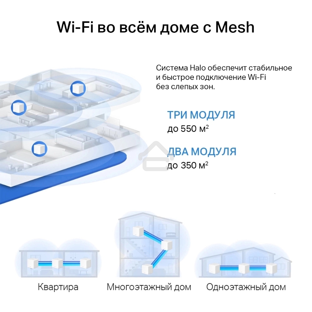 Бесшовный Mesh роутер Mercusys Halo H60X(2-pack) AX1500 10/100/1000BASE-TX белый (упак.:2шт)