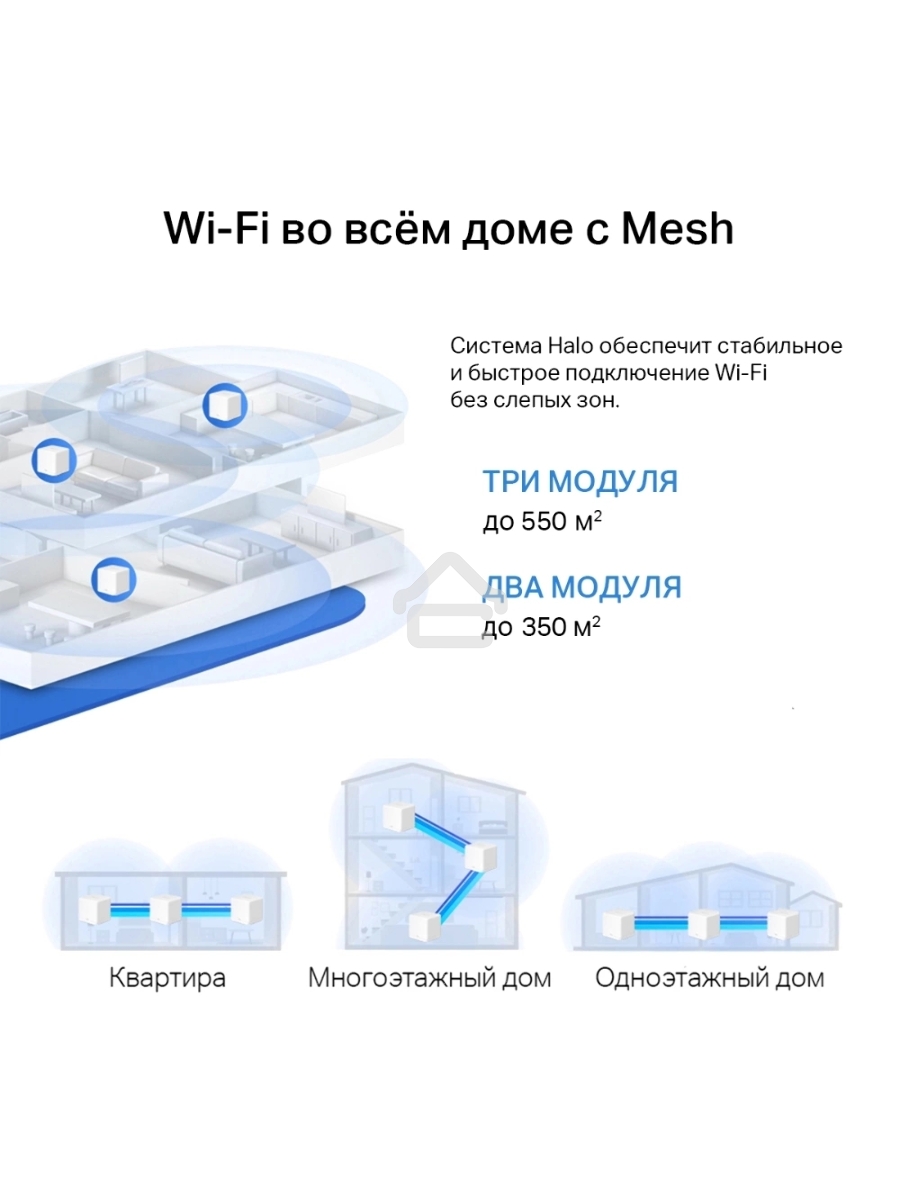 Бесшовный Mesh роутер Mercusys Halo H60X(2-pack) AX1500 10/100/1000BASE-TX белый (упак.:2шт)