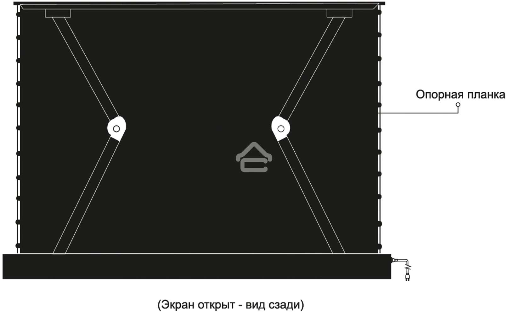 Экран Cactus 148x263см FloorRising CS-PSFRALR-263X148 16:9 напольный рулонный черный (моторизованный привод)