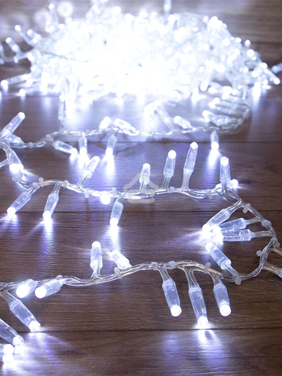 Гирлянда «Кластер» 10 м, 400 LED, прозрачный ПВХ, IP65, соединяемая, цвет свечения белый NEON-NIGHT