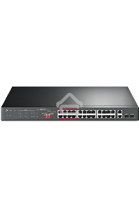 Коммутатор 24-port 10/100Mbps Unmanaged PoE+ Switch with 2 combo RJ-45/SFP uplink ports, metal case, rack mount, 24 802.3af/at compliant PoE+ ports, 2 gigabit combo RJ-45/SFP uplink ports, DIP switches for Extend mode, Isolation mode and Priority mode, up