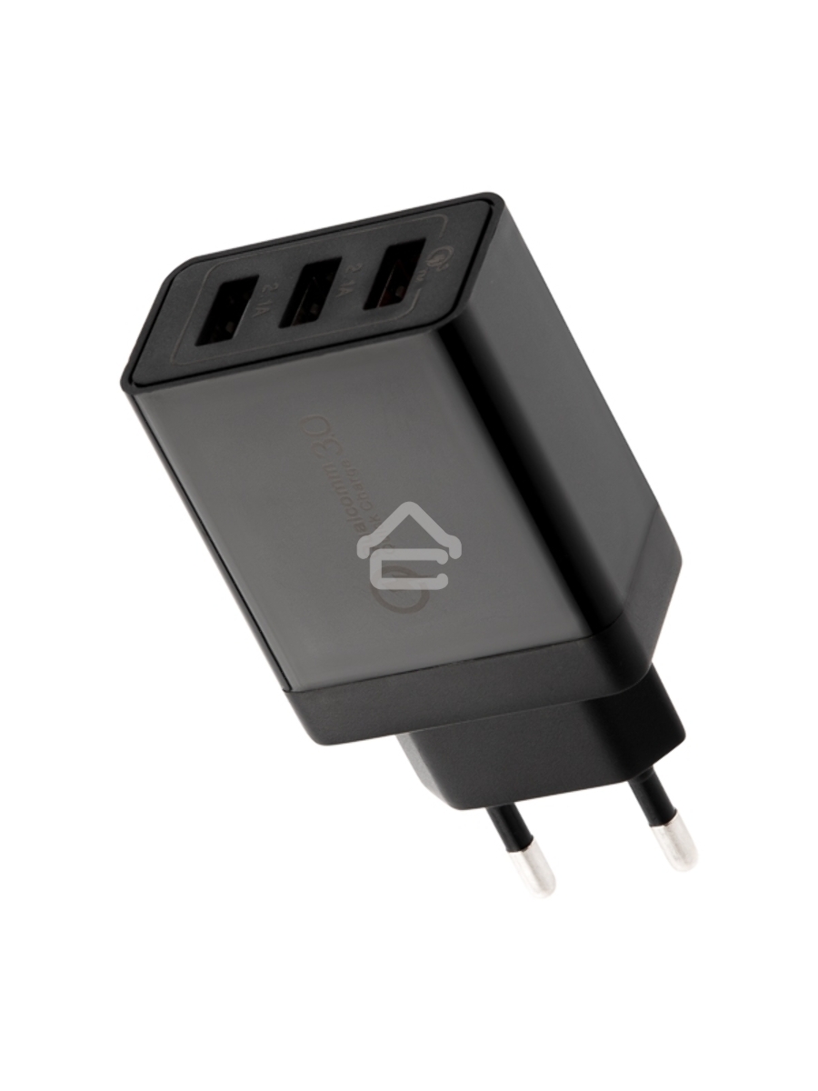 Сетевое зарядное устройство-переходник Rexant 3xUSB адаптер, 30W черное