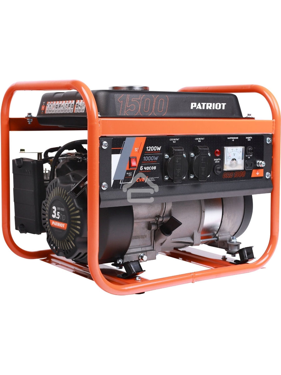 Электрогенератор бензиновый Patriot GRS 1500, 1.2 кВт, 62 дБ, 24 кг