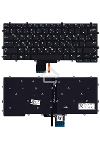 Клавиатура для ноутбука Dell Latitude 13 7370 черная с подсветкой
