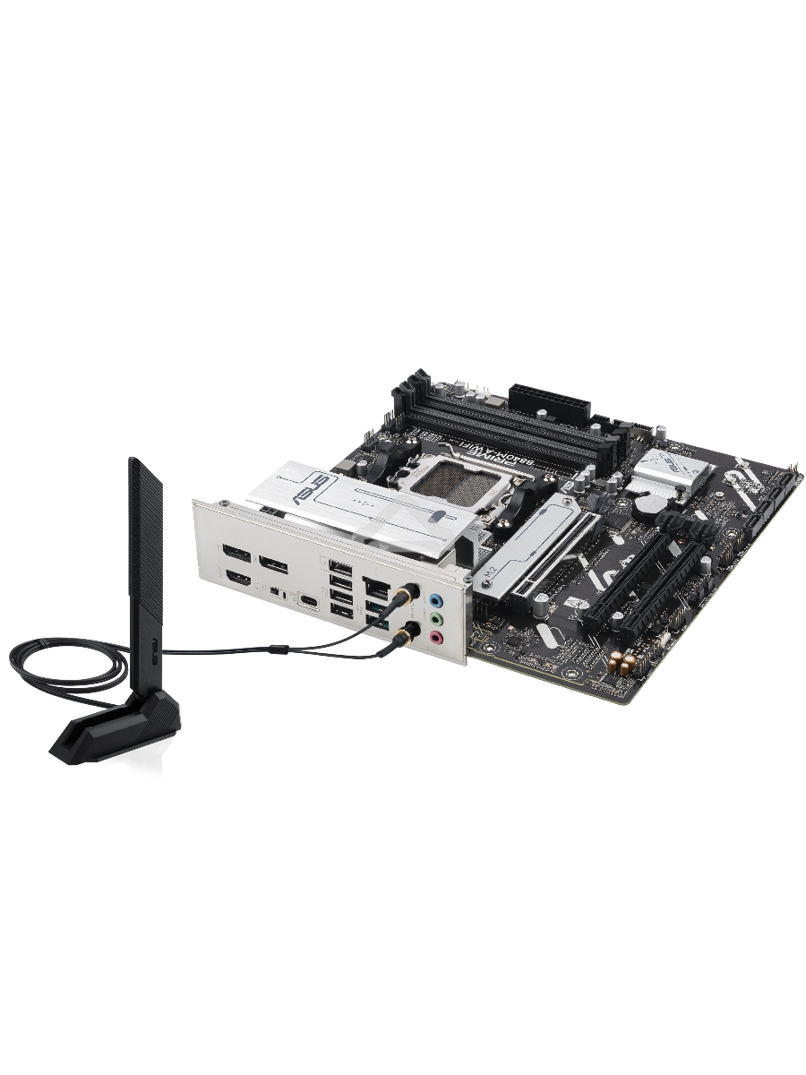 Материнская плата ASUS PRIME B840M-A WIFI, AM5, AMD B840, 4xDDR5, 4xSATA III, 3xM.2, 1xPCIe 4.0 x16, 2xPCIe 3.0 x16 (x1), 2xDP, 1xHDMI, 1x 2.5Gb LAN, Wi-Fi 6E, 2xUSB-A 10Gbps, 1xUSB-C 5Gbps, 4xUSB-A 2.0, 3x3.5 мм, 7.1, micro-ATX