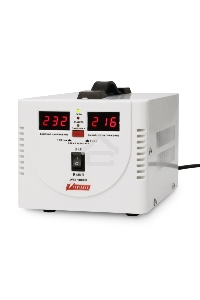 Стабилизатор напряжения Powerman AVS-D Voltage Regulator 1000VA, Digital Indication, 2x Schuko Outlets, 1m Power Cord, 230V, 1 year warranty, White