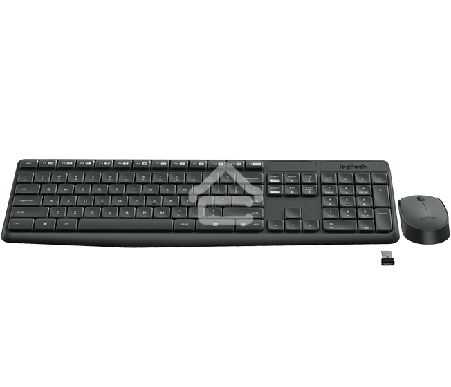 Комплект клавиатура + мышь Logitech MK235 клав:черный мышь:черный USB беспроводная