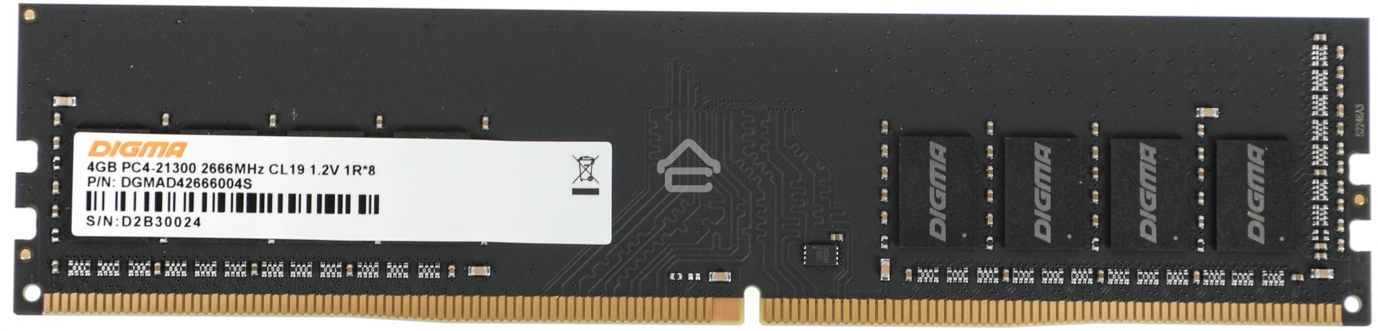 Оперативная память Digma, DDR4, 4GB (1x4GB), 2666MHz, CL19, DIMM