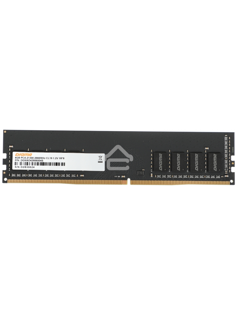 Оперативная память Digma, DDR4, 4GB (1x4GB), 2666MHz, CL19, DIMM