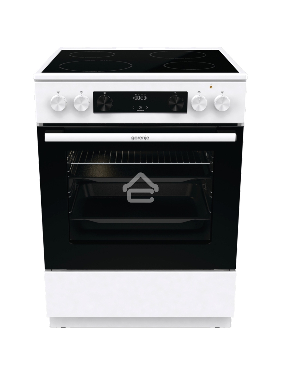 Плита электрическая Gorenje GEC6C40WD белый, конфорок 4 электрических, духовка 71 л, 60 см x 85 см x 60 см