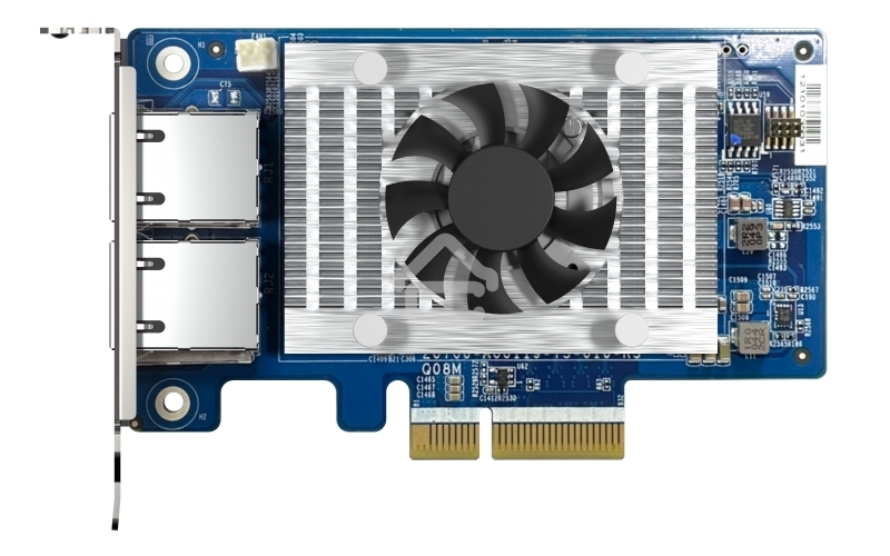 Сетевая карта QNAP QXG-10G2T-X710 LAN Expansion Card, PCIe Gen 3, Two 10GbE (10G/5G/2.5G/1G/100M)) Ports with SR-IOV and iSCSI, Block-based, Supports Multiple Virtual Disk Modes