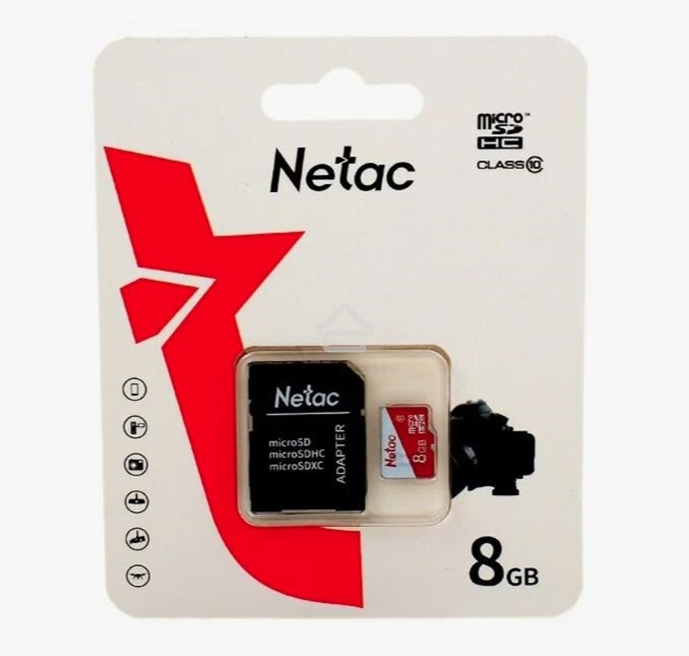 Флеш карта Netac P500 ECO MicroSDHC 8Gb C10 NT02P500ECO-008G-R,, адаптер в комплекте
