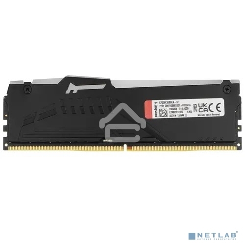Оперативная память Kingston Fury Beast, DDR5, 32Gb (1x32GB), 5600MHz, CL36, DIMM, радиатор, RGB, черный