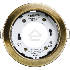 Светильник светодиодный Navigator ДВО NGX-R1-007-GX53 220В GX53 IP20 черненая бронза