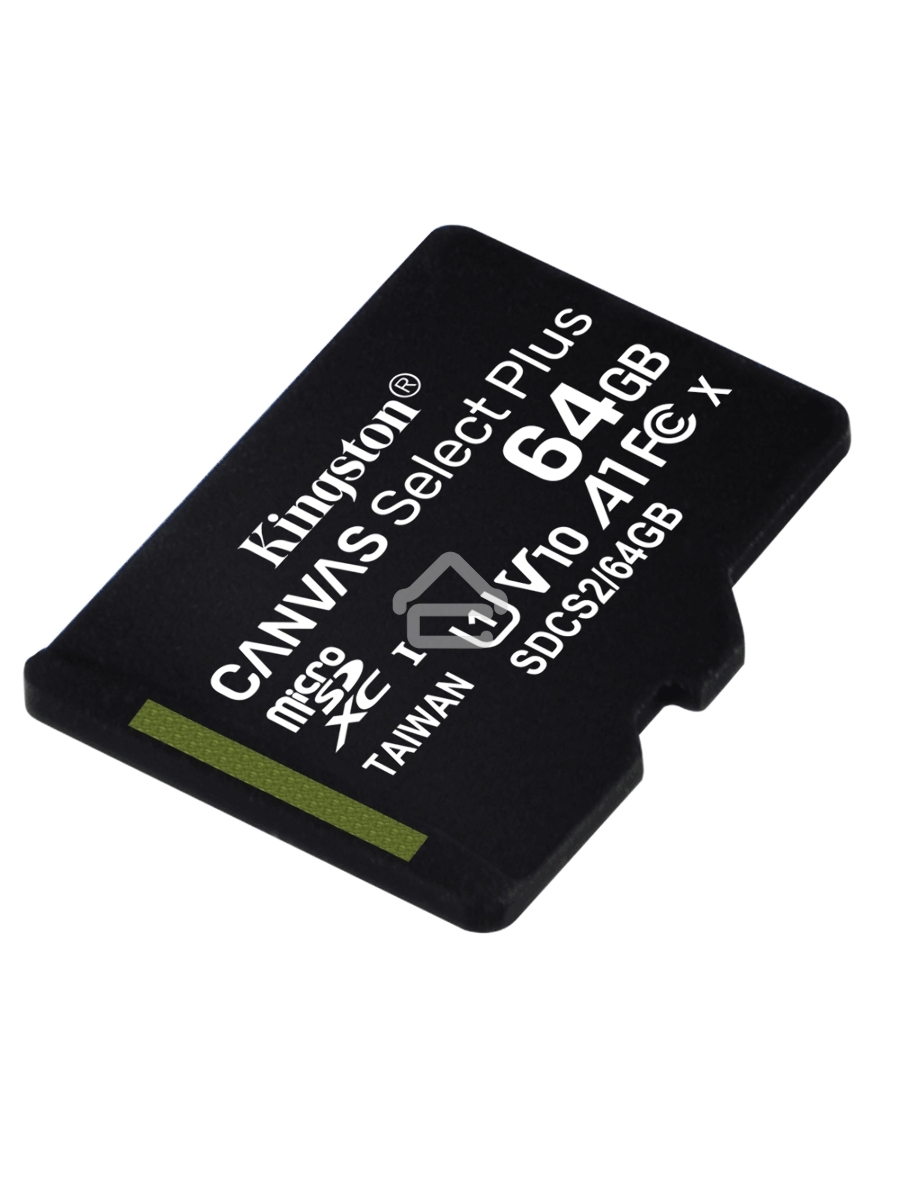 Флеш карта microSDHC 64GB microSDXC Class10 Kingston <SDCS2/64GBSP> Class10 UHS-I Canvas Select up to 100MB/s