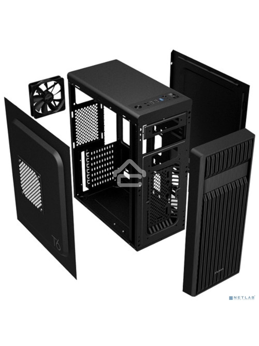 Компьютерный корпус Zalman ZM-T6 черный без БП ATX 1xUSB2.0 1xUSB3.0 audio bott PSU