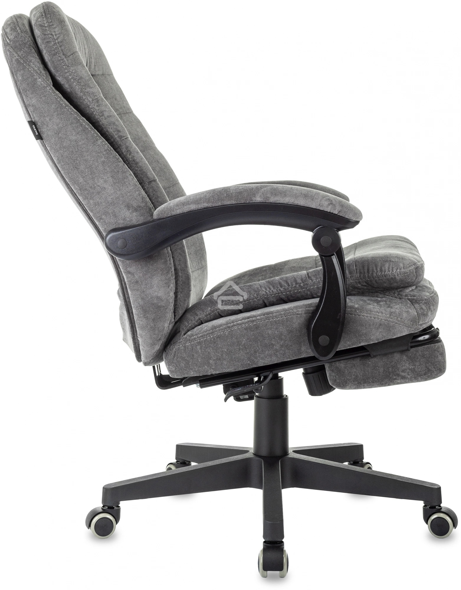 Кресло руководителя Бюрократ T-9950MSG-F Fabric серый Light-19, крестов. пластик, подст. для ног