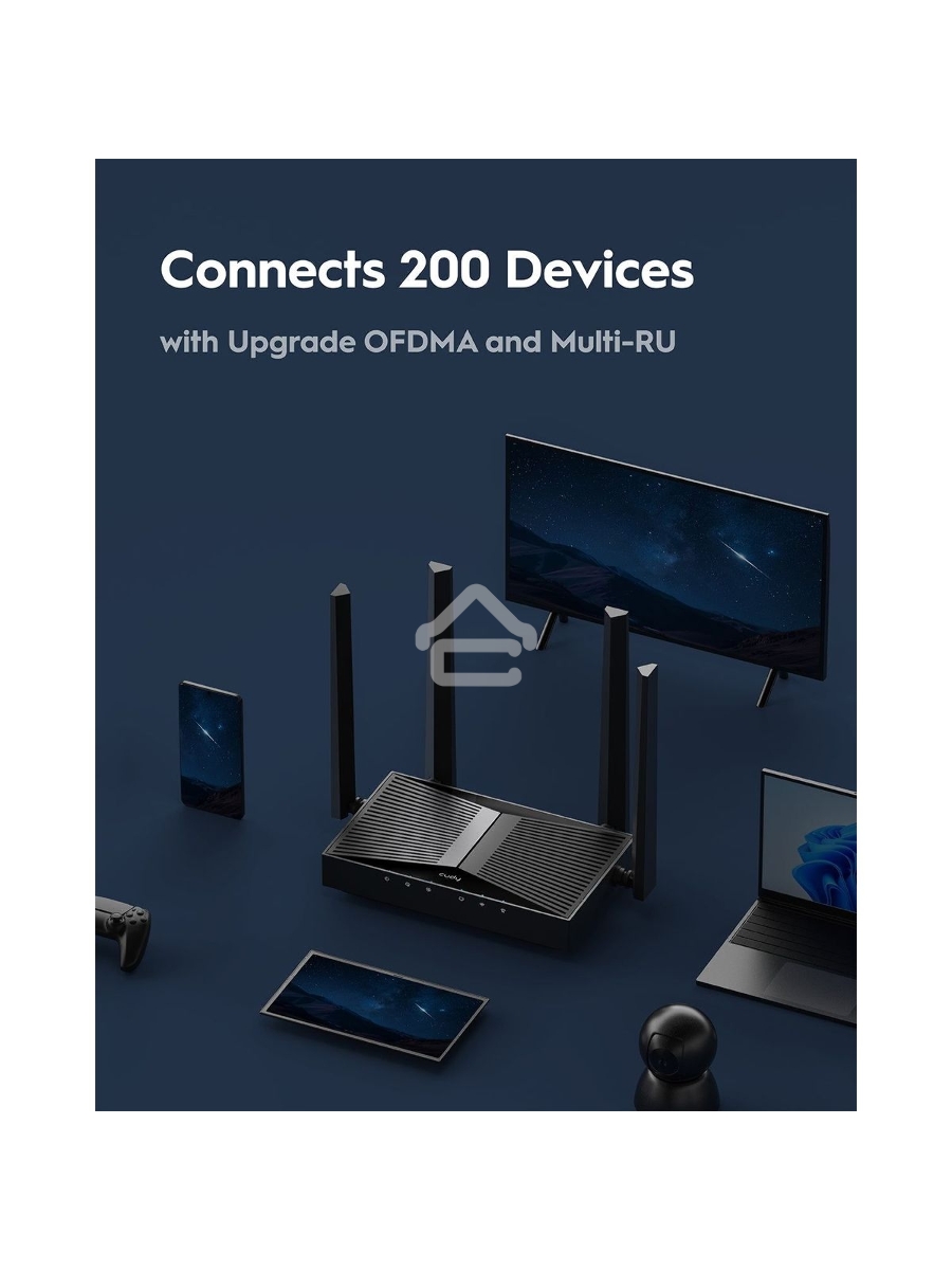 Маршрутизатор Cudy BE3600 Gigabit Dual Band Wi-Fi 7 Mesh Router, Chipset Broadcom, 802.11be/ax/ac/a/b/g/n, 2882Mbps at 5GHz + 688Mbps at 2.4GHz, 5 x 10/100/1000Mbps Ports, 4 x 5dBi fixed antennas, WiFi router/AP/ Repeater/WISP Mode, PPTP/L2TP/OpenVPN/Wire