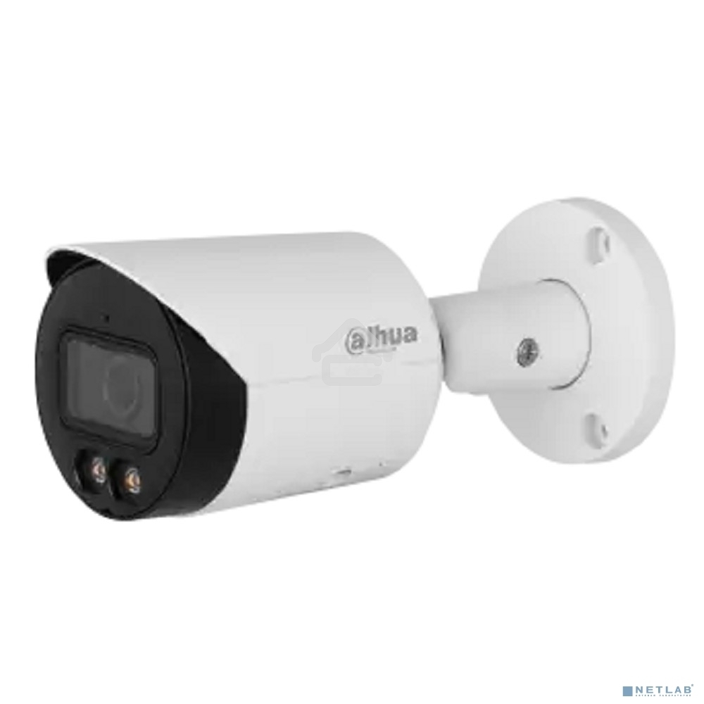 Уличная цилиндрическая IP-видеокамера Dahua DH-IPC-HFW2249SP-S-LED-0280B Full-color с ИИ 2Мп, 1/2.8” CMOS, объектив 2.8мм, видеоаналитика, LED до 30м, IP67, корпус: металл