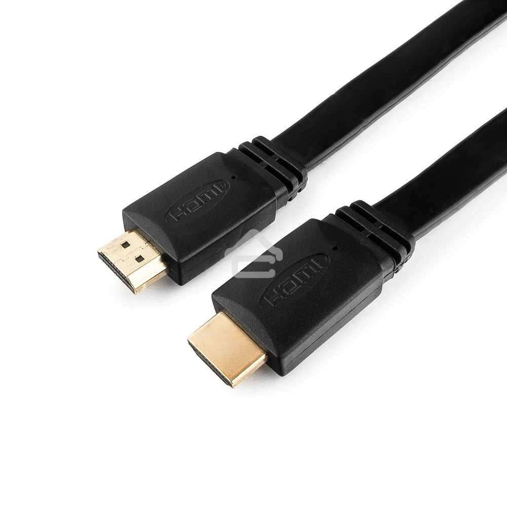 Кабель Cablexpert HDMI CC-HDMI490-15, 19M/19M, v2.0, медь, позол.разъемы, экран, плоский кабель, 1м, черный, пакет
