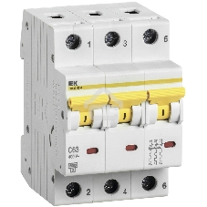 Выключатель автоматический трехполюсный ВА47-60M 3Р 63А 6кА С MVA31-3-063-C IEK