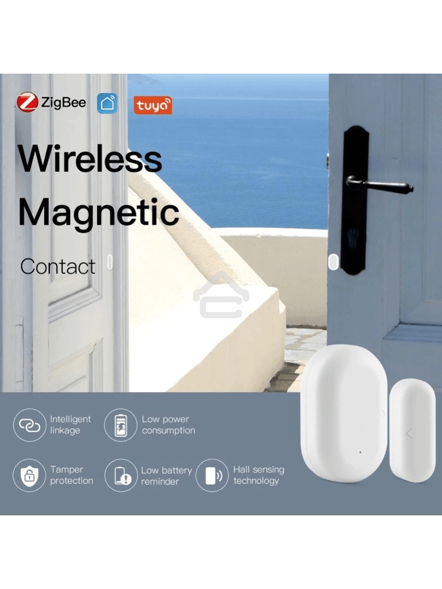 Датчик открытия дверей и окон MOES Door&Window Sensor ZSS-X-GWM-C, Zigbee, CR2032
