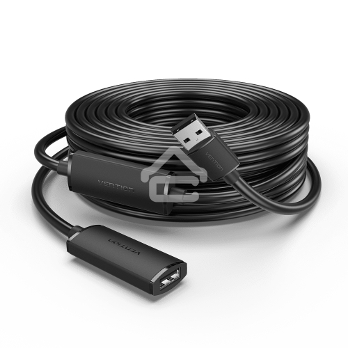 Активный кабель-удлинитель Vention USB 2.0 AM/AF с усилителем - 20м черный
