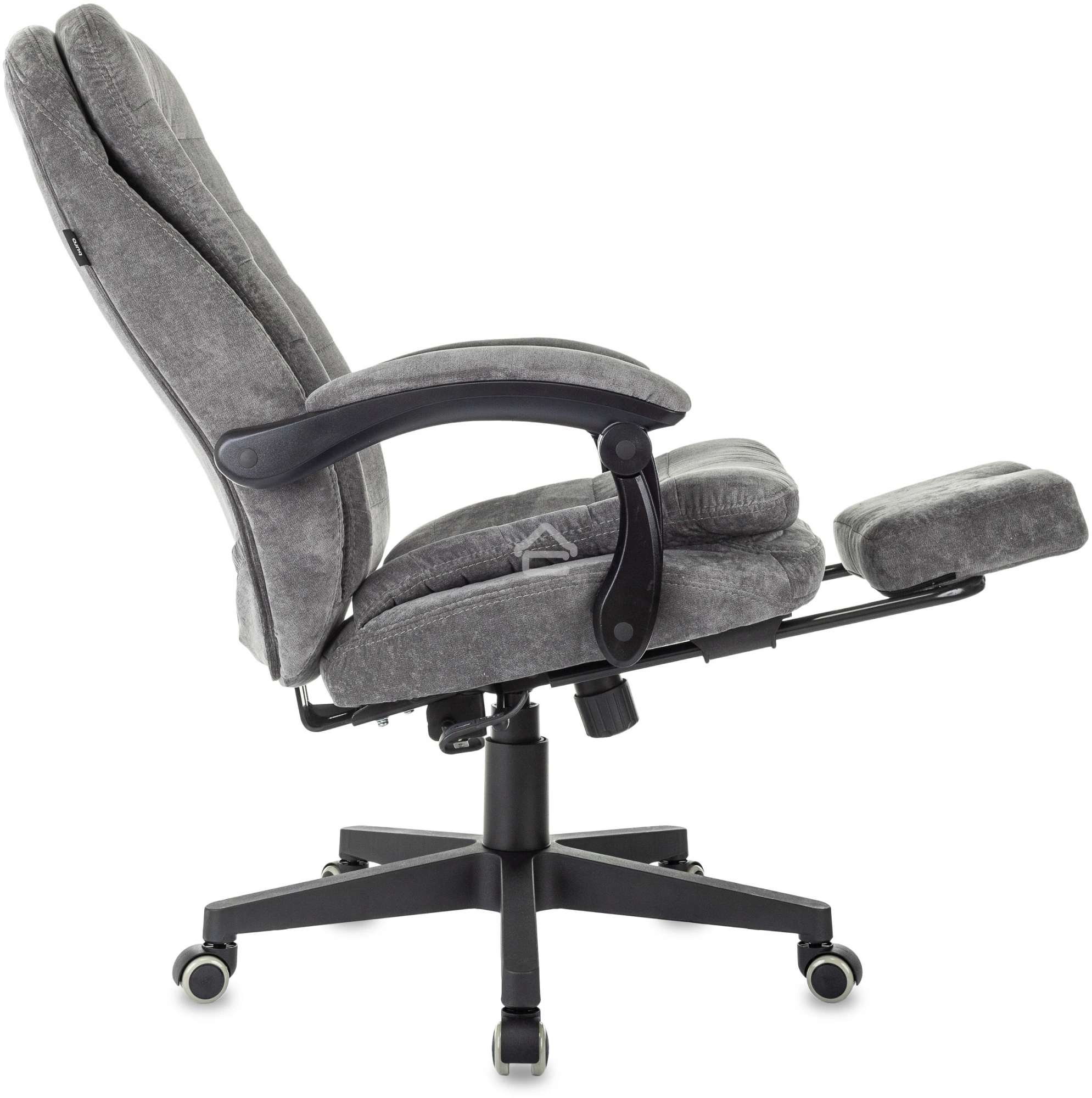 Кресло руководителя Бюрократ T-9950MSG-F Fabric серый Light-19, крестов. пластик, подст. для ног