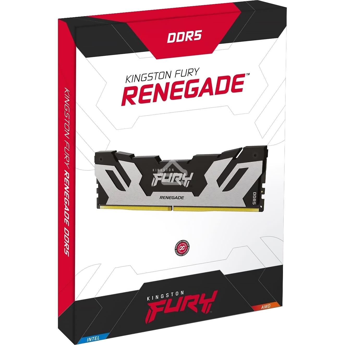 Оперативная память Kingston Fury Renegade, DDR5, 64Gb (2x32Gb), 6400MHz, CL32, DIMM, радиатор, серебристый/черный