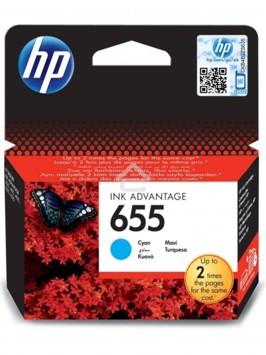Картридж струйный HP 655 CZ110AE голубой для HP DJ IA 3525/4615/4625/5525/6525 (600стр.)