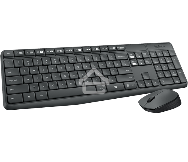 Комплект клавиатура + мышь Logitech MK235 клав:черный мышь:черный USB беспроводная