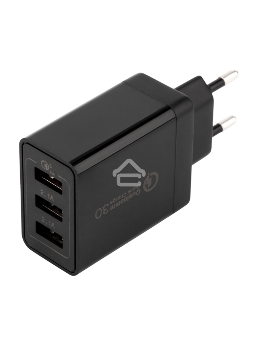 Сетевое зарядное устройство-переходник Rexant 3xUSB адаптер, 30W черное