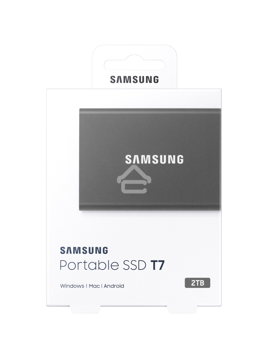 Твердотельный накопитель Samsung SSD 2TB T7, USB Type-C, R/W 1000/1050MB/s, Titanium