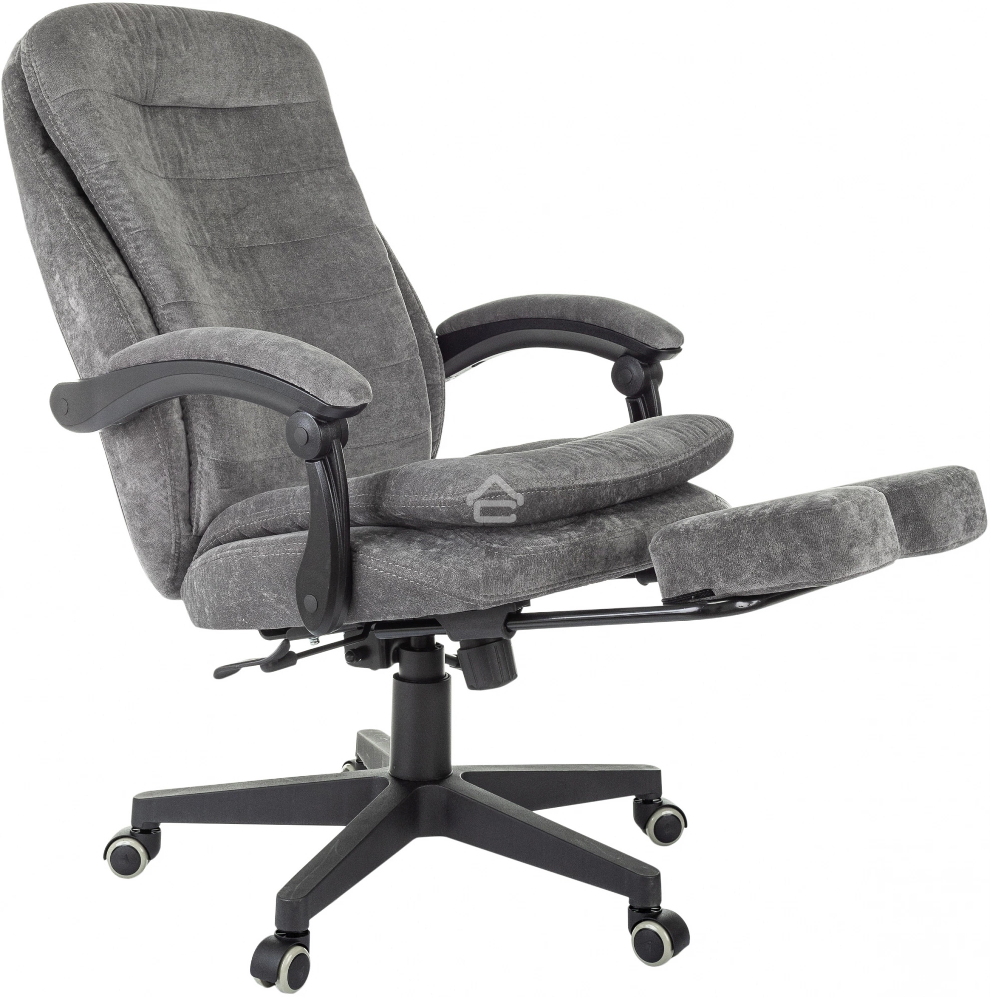 Кресло руководителя Бюрократ T-9950MSG-F Fabric серый Light-19, крестов. пластик, подст. для ног