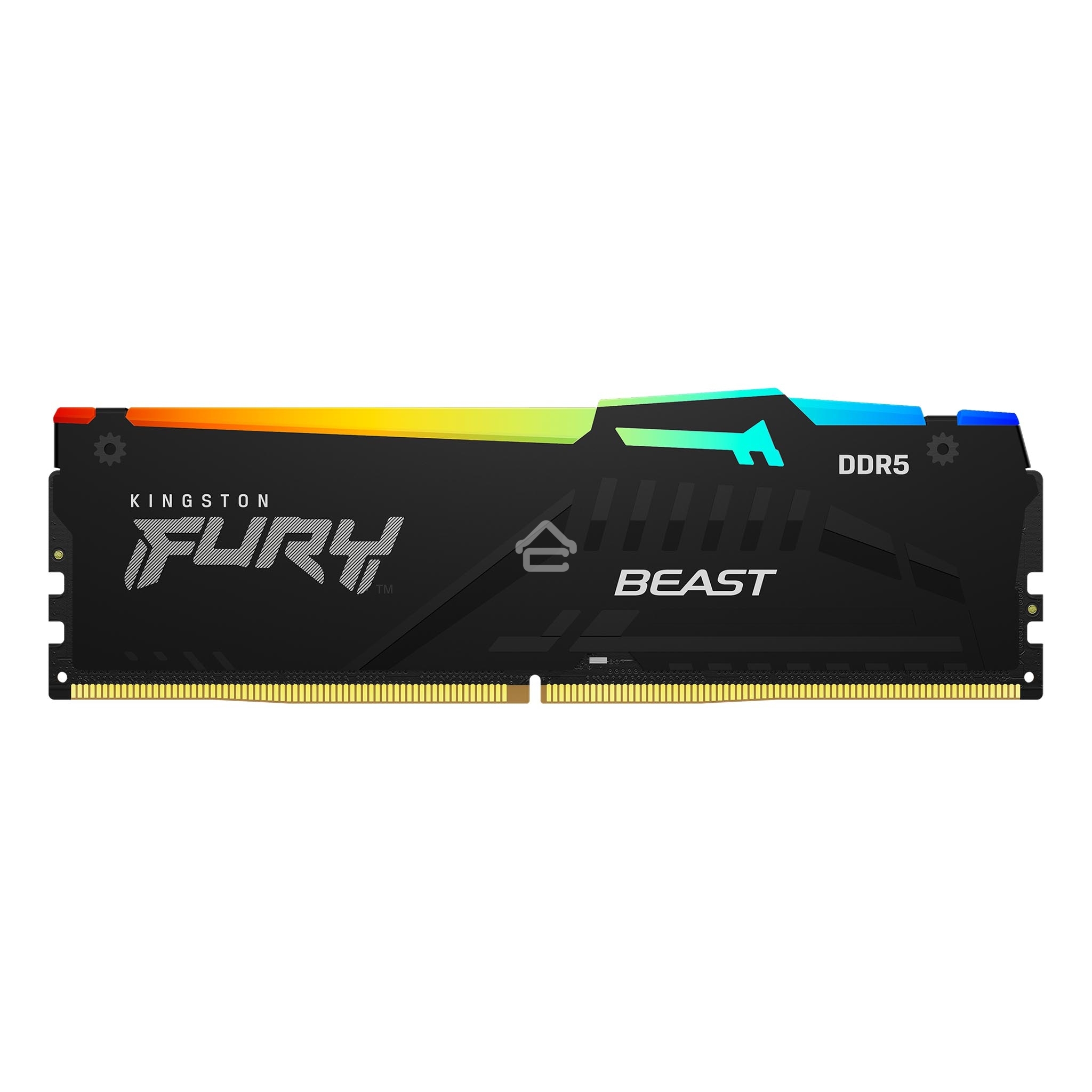 Оперативная память Kingston Fury Beast, DDR5, 32GB (1x32GB), 5600MHz, CL40, DIMM, с радиатором, RGB, черный
