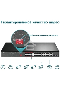 Коммутатор 24-port 10/100Mbps Unmanaged PoE+ Switch with 2 combo RJ-45/SFP uplink ports, metal case, rack mount, 24 802.3af/at compliant PoE+ ports, 2 gigabit combo RJ-45/SFP uplink ports, DIP switches for Extend mode, Isolation mode and Priority mode, up