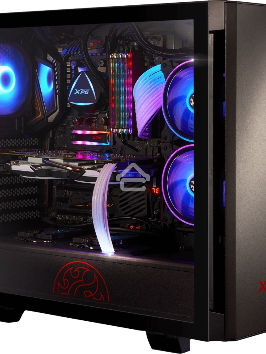 Компьютерный корпус XPG INVADER-BLACKCOLOR BOXWORLDWIDE (ATX, подсветка ARGB, 2 вентилятора 120мм, стеклянная боковая панель, черный)