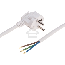 Шнур электрический с вилкой Rexant ПВС 3х1,5 мм², 1,5м белый