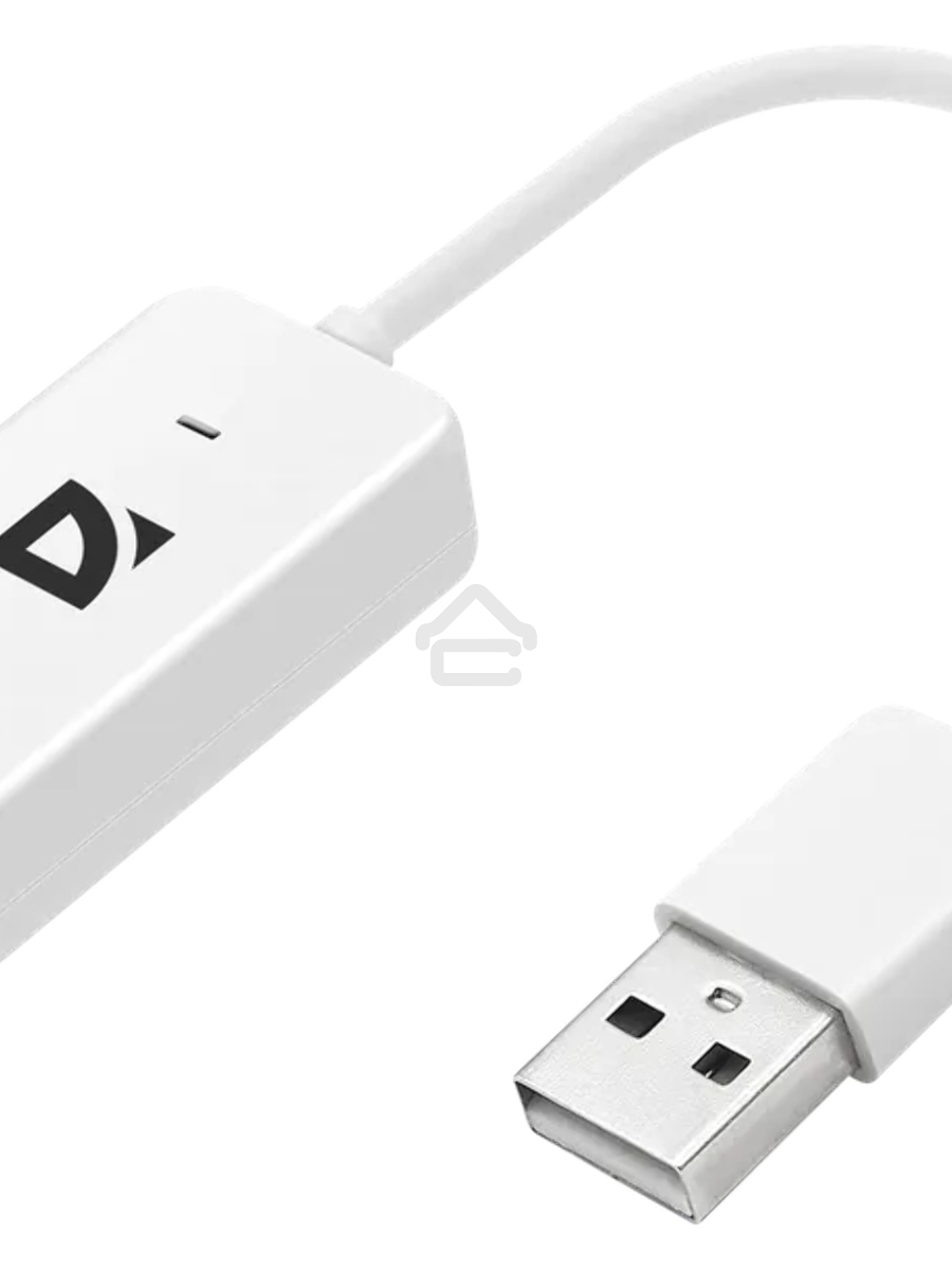 Кабель-переходник Defender / Аудиовход: 2 x 3.5 мм jack/ Аудиовыход: USB / встроенная звуковая карта. (63002)