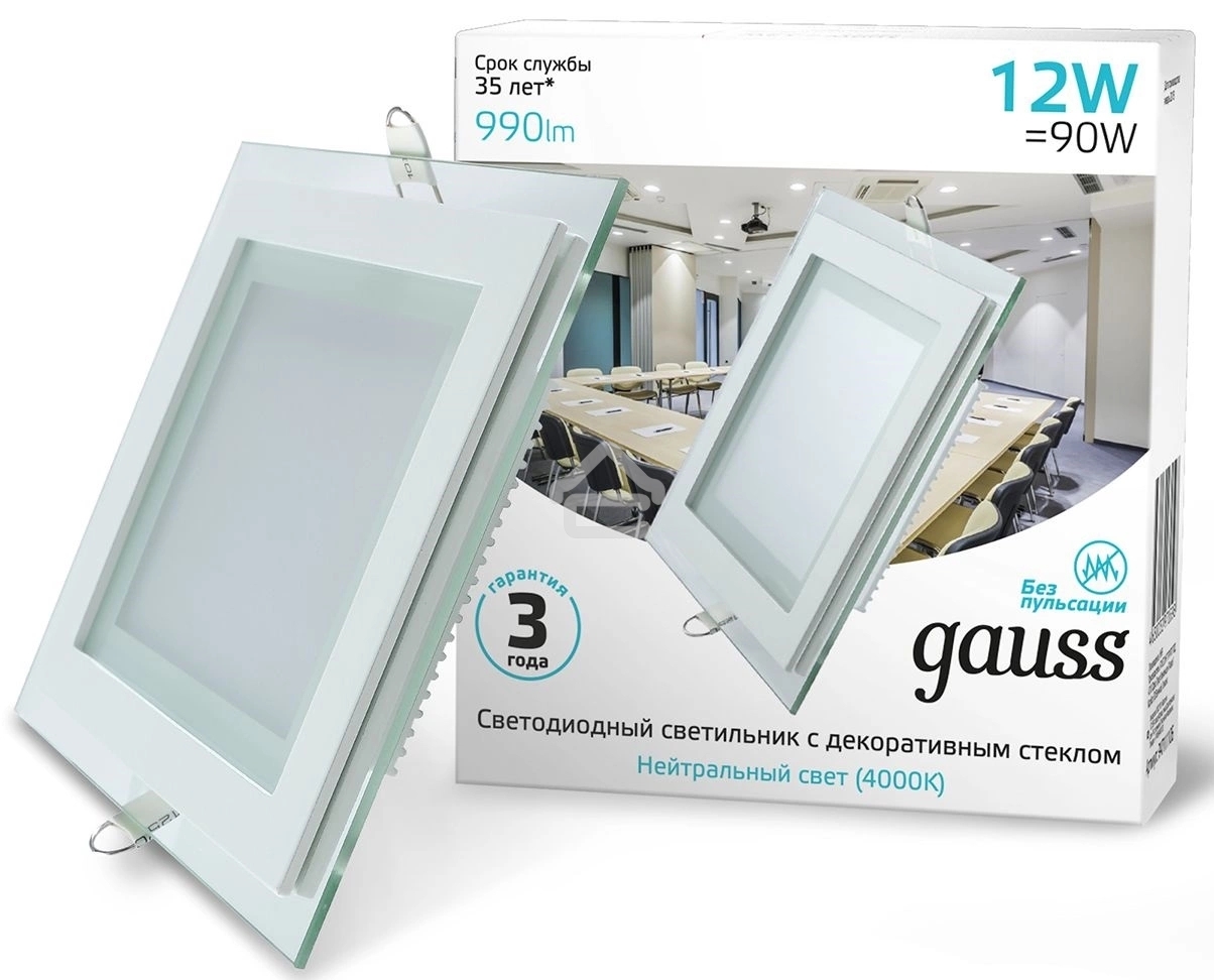 Светильник Gauss 948111212 12Вт 4000K цв.св.:белый нейтральный белый