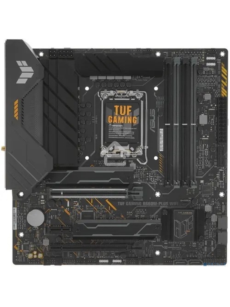 Материнская плата ASUS TUF GAMING B660M-PLUS WIFI, LGA 1700, Intel B660, 4xDDR5, 4xSATA, 2xM.2, 1xPCIe 5.0 x16, 1xPCIe 3.0 x4, 1xPCIe x1, 1xDP, 1xHDMI, 1x 2.5Gb LAN, 4xUSB-A 3.2 Gen 2, 1xUSB-A 3.2 Gen 1, 2xUSB 2.0, 1xUSB-C 3.2 Gen 2x2, 5x3.5 мм, 7.1, mATX