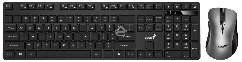 Комплект клавиатура + мышь беспроводной Genius KM-8216S, 2.4GHz, KM-8216S + Ergo 8100S AI