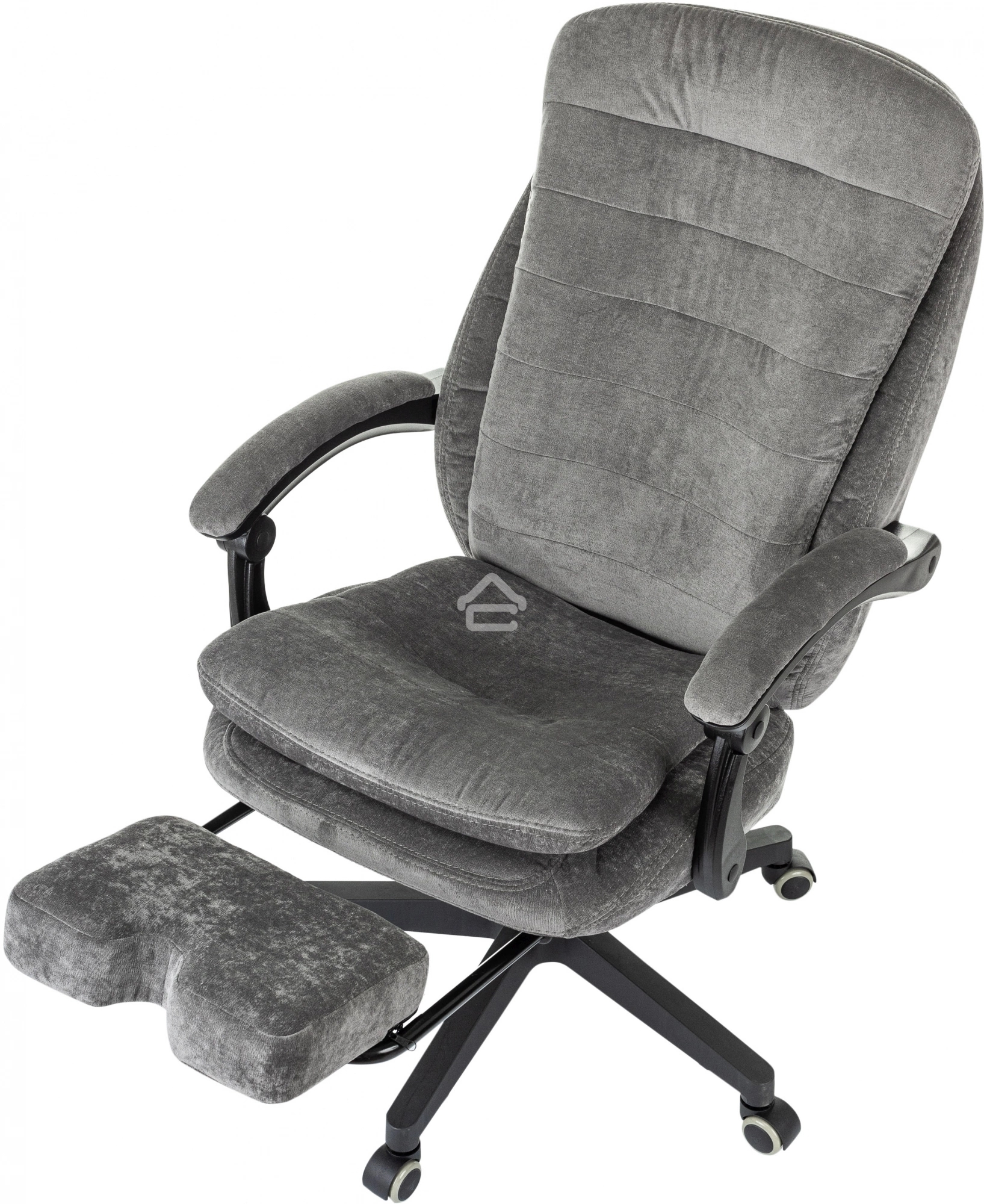 Кресло руководителя Бюрократ T-9950MSG-F Fabric серый Light-19, крестов. пластик, подст. для ног