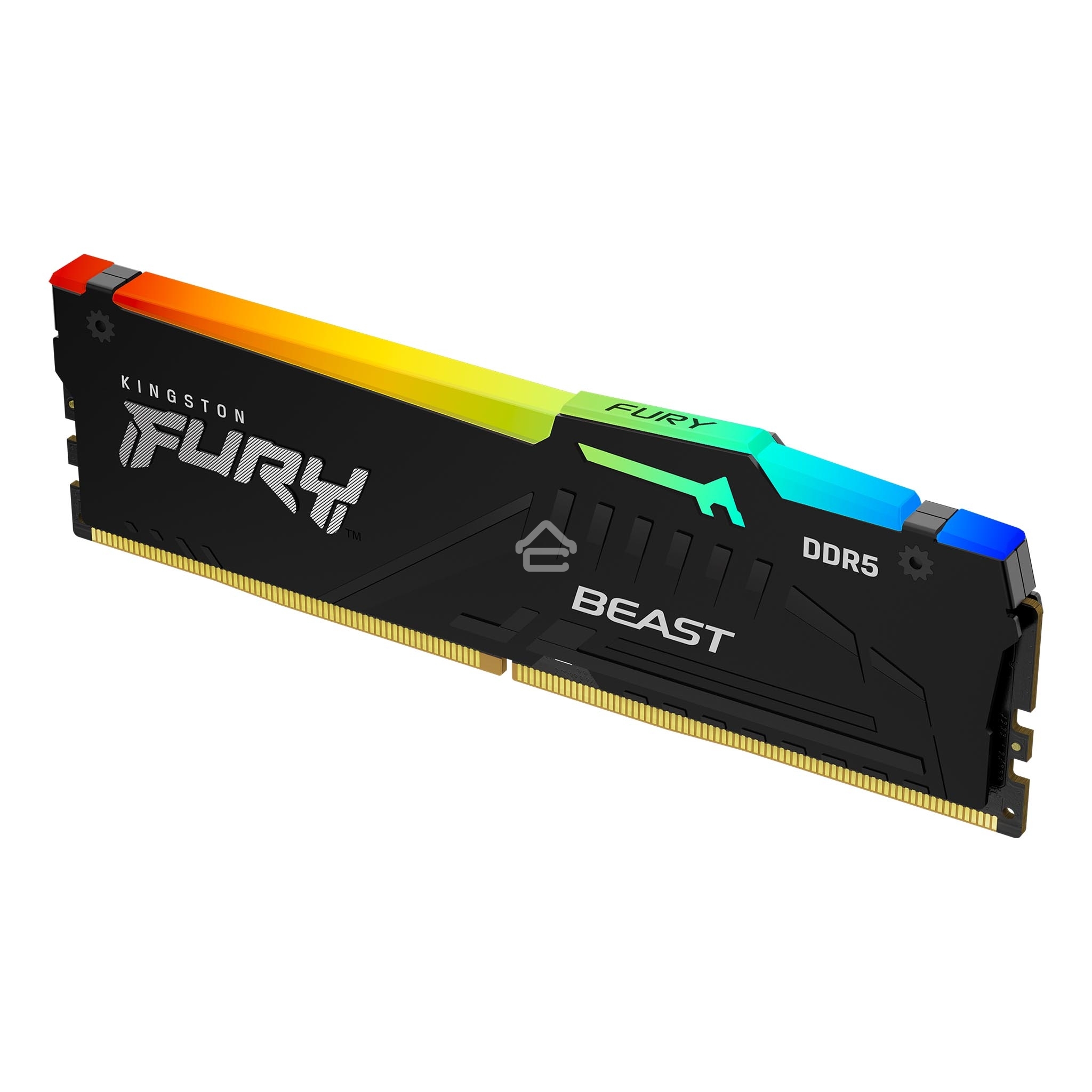 Оперативная память Kingston Fury Beast, DDR5, 32GB (1x32GB), 5600MHz, CL40, DIMM, с радиатором, RGB, черный