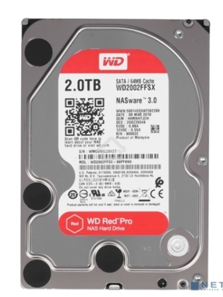 Жесткий диск WD Original SATA-III 2Tb WD2002FFSX NAS Red Pro (7200rpm) 64Mb 3.5