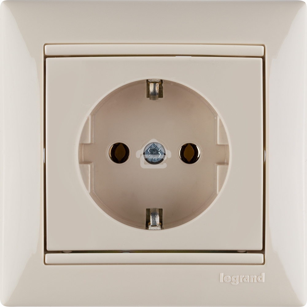Розетка электрическая Valena с заземлением 2К+З/сл.кость (слоновая кость) Legrand 774320