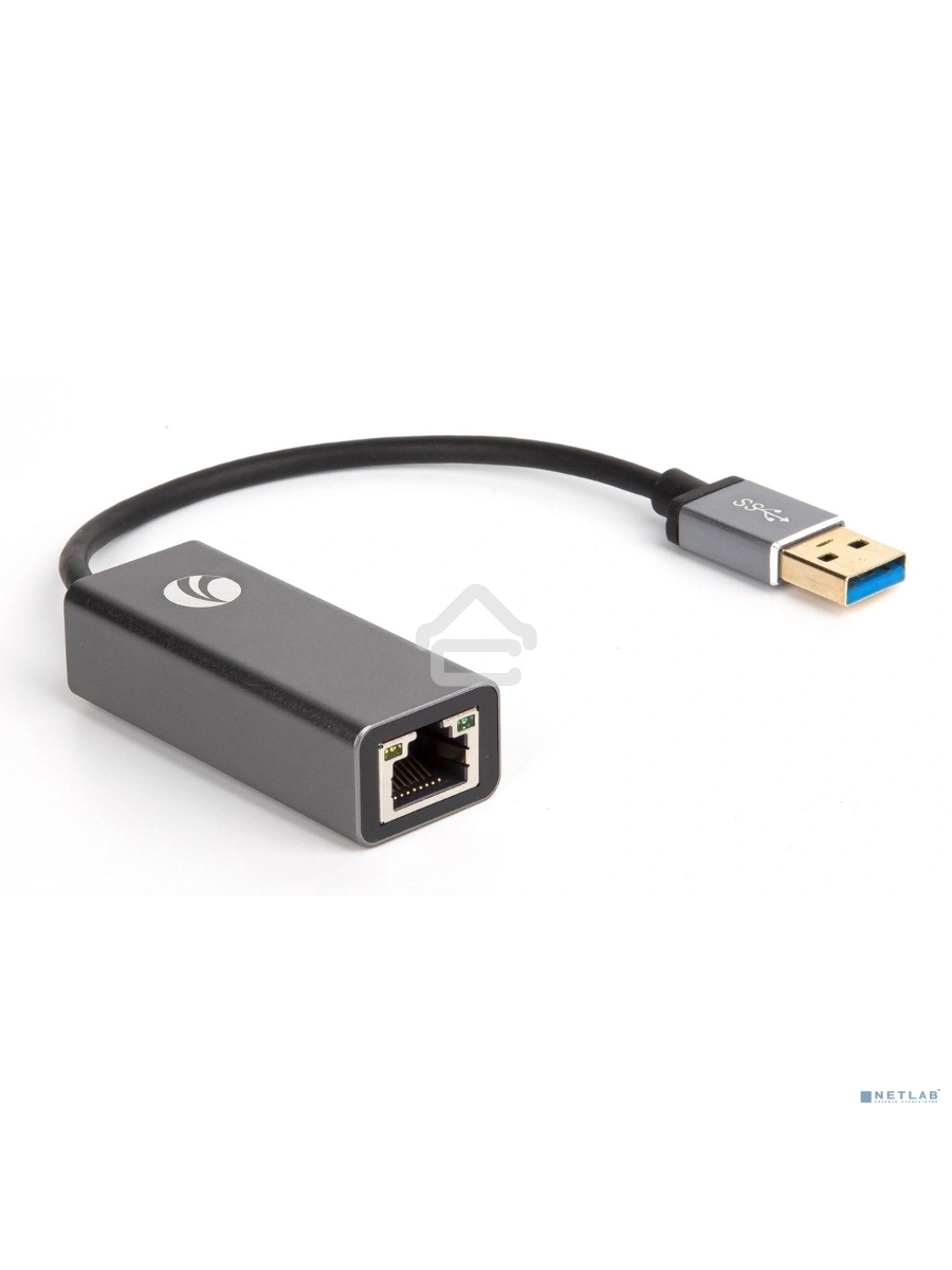 Кабель-переходник USB 3.0 (Am) --> LAN RJ-45 Ethernet 1000 Mbps, Aluminum Shell, VCOM <DU312M>