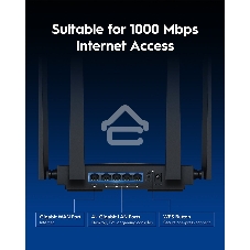 Маршрутизатор Cudy BE3600 Gigabit Dual Band Wi-Fi 7 Mesh Router, Chipset Broadcom, 802.11be/ax/ac/a/b/g/n, 2882Mbps at 5GHz + 688Mbps at 2.4GHz, 5 x 10/100/1000Mbps Ports, 4 x 5dBi fixed antennas, WiFi router/AP/ Repeater/WISP Mode, PPTP/L2TP/OpenVPN/Wire