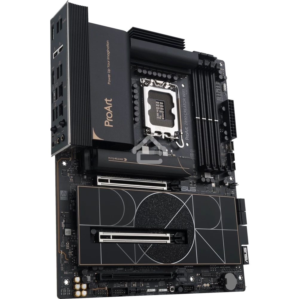 Материнская плата ASUS ProArt Z890-CREATOR WIFI, LGA 1851, Intel Z890, 4xDDR5, 4xSATA, 5xM.2, 2xPCIe 5.0 x16, 1xPCIe 4.0 x16, 1xHDMI, 1xDP, 1x 10Gb LAN, 1x 2.5Gb LAN, 2xUSB-C 10Gbps, 6xUSB-A 10Gbps, 1xUSB-A 2.0, 7.1, ATX